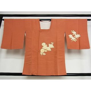 平和屋-こころ店■道行コート　駒刺繍　草花文　金彩　金通し地　正絹　逸品　B-oa8523(着物)