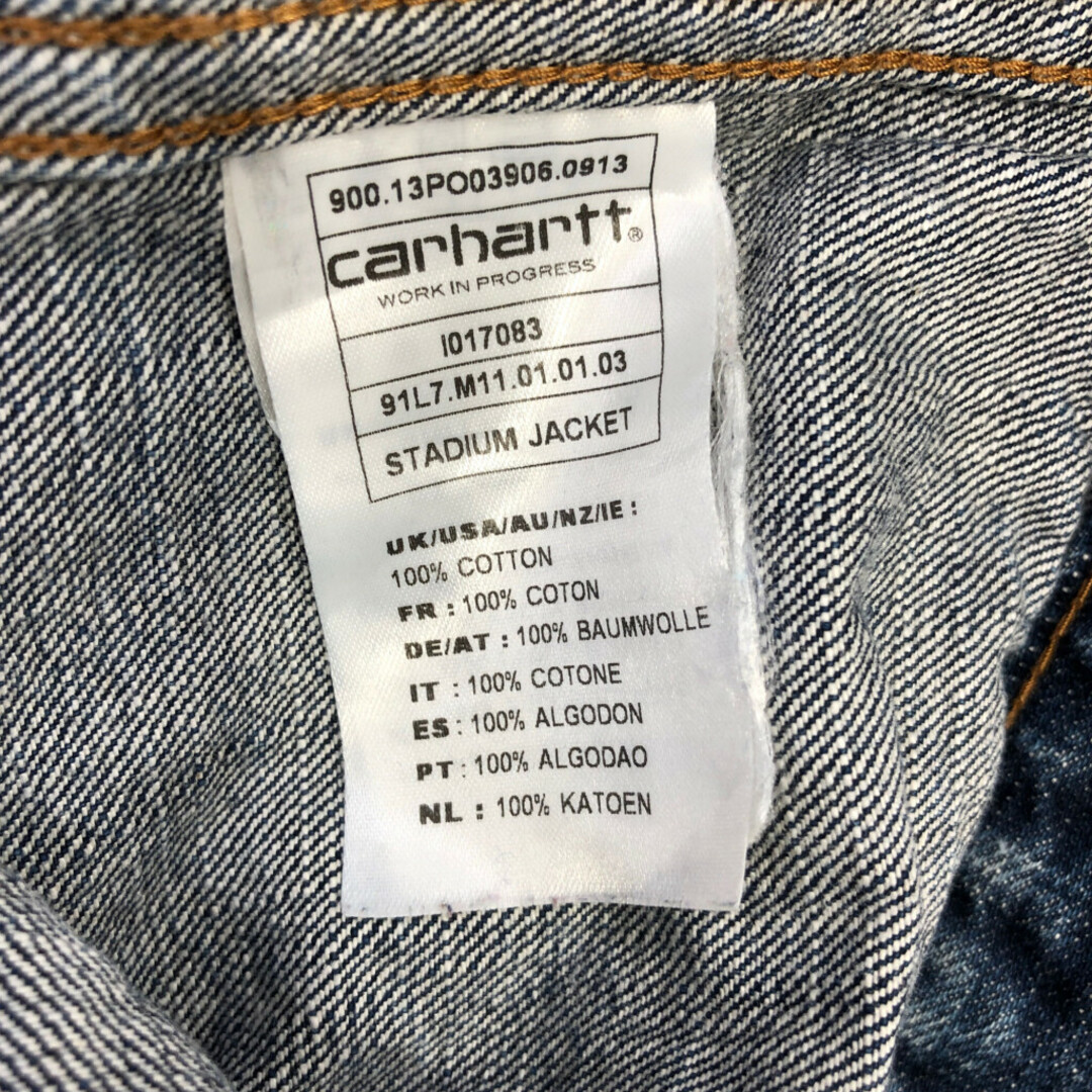 carhartt(カーハート)のCarhartt カーハート STADIUM JACKET デニムジャケット アメカジ ブルー (メンズ M) 中古 古着 p5226 メンズのジャケット/アウター(Gジャン/デニムジャケット)の商品写真