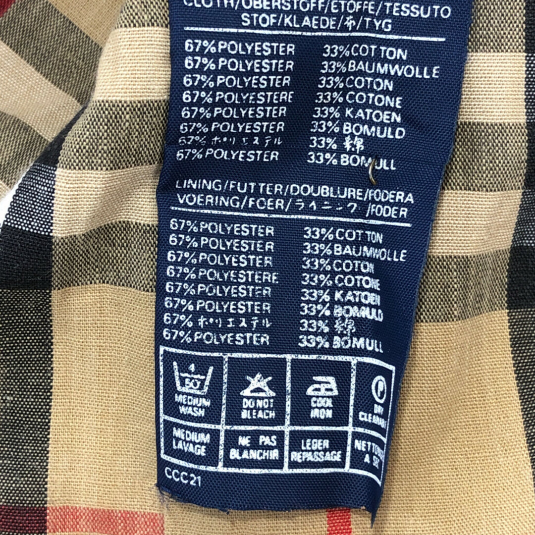 BURBERRY(バーバリー)の90年代 イングランド製 Burberrys バーバリーズ ステンカラー コート アウター ベージュ (レディース XL相当) 中古 古着 p5516 レディースのジャケット/アウター(ロングコート)の商品写真