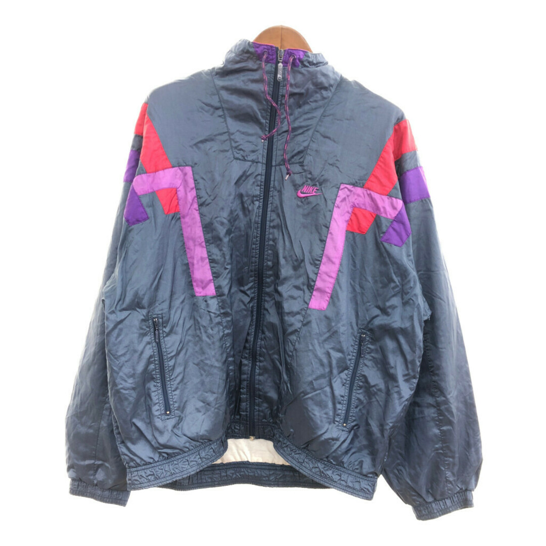 NIKE(ナイキ)の90年代 NIKE ナイキ ナイロン トラックジャケット アウター スポーツ ネイビー (メンズ XL) 中古 古着 P6964 メンズのジャケット/アウター(その他)の商品写真