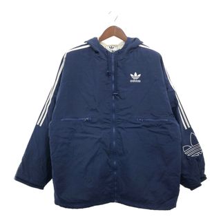 アディダス(adidas)のadidas アディダス ナイロン 中綿 パーカー ジャケット アウター スポーツ 防寒 ネイビー (メンズ XL) 中古 古着 P7411(その他)