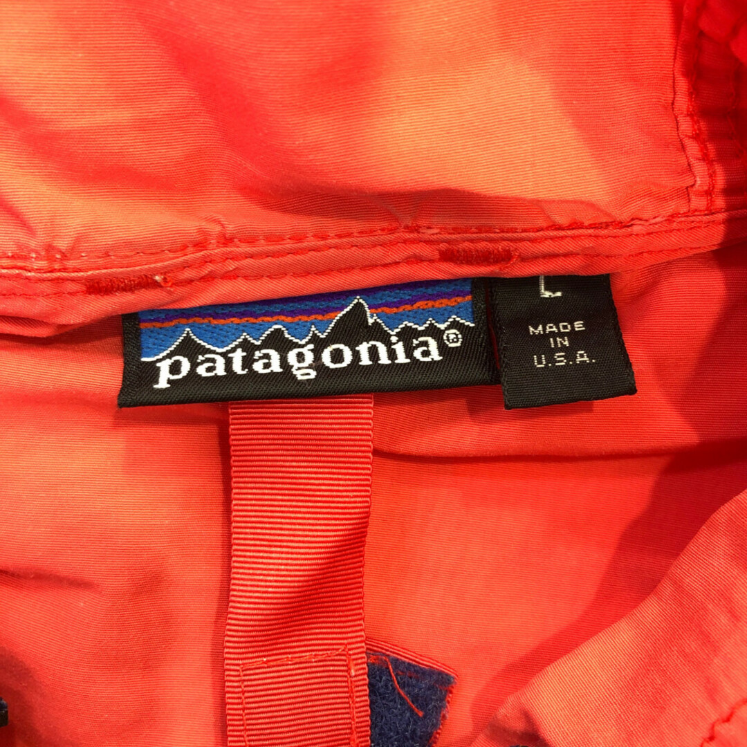 patagonia(パタゴニア)の90年代 USA製 patagonia パタゴニア バギーズ プルオーバー ジャケット アウター アウトドア キャンプ レッド (メンズ L) 中古 古着 P7421 メンズのジャケット/アウター(その他)の商品写真