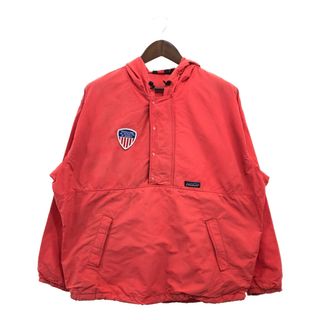 パタゴニア(patagonia)の90年代 USA製 patagonia パタゴニア バギーズ プルオーバー ジャケット アウター アウトドア キャンプ レッド (メンズ L) 中古 古着 P7421(その他)