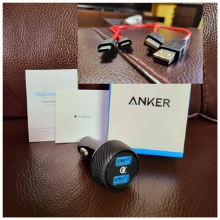 アンカー(Anker)のAnker PowerDrive Speed 2 & 60cmケーブル×２本付き(車内アクセサリ)