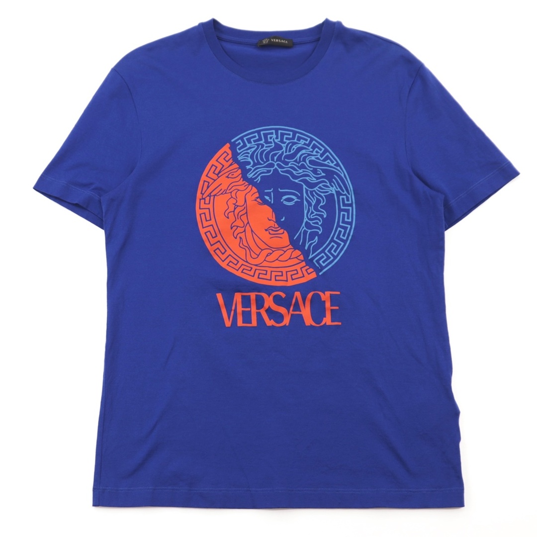 VERSACE(ヴェルサーチ)の美品 ヴェルサーチ 19年 A83097 メデューサ プリント 半袖Ｔシャツ メンズ 青 オレンジ 水色 M VERSACE メンズのトップス(Tシャツ/カットソー(半袖/袖なし))の商品写真