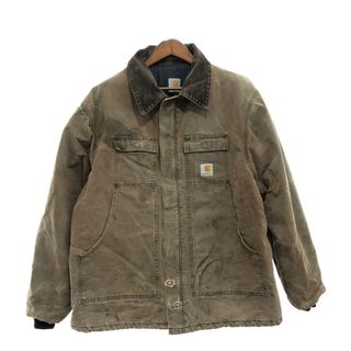 カーハート(carhartt)のCarhartt カーハート トラディショナルコート ダック キルティング ワークジャケット ベージュ (メンズ XLサイズ相当) 中古 古着 P7454(その他)