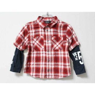 ディーゼル(DIESEL)の【値下げ!】《ディーゼルキッズ/DIESEL kids》95cm 長袖シャツ 赤×白【中古】子供服 キッズ kids 男の子 秋 120122 tops(シャツ/カットソー)