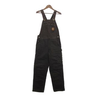 カーハート(carhartt)の2000年代～ Carhartt カーハート ダック キルティング オーバーオール ダブルニー ワーク ブラウン (メンズ 34×34) 中古 古着 P7464(サロペット/オーバーオール)