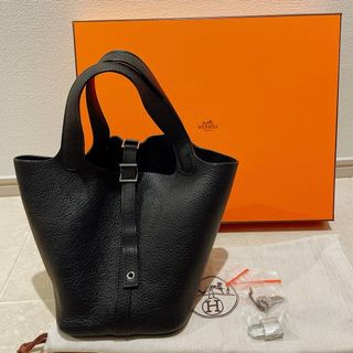 エルメス(Hermes)の美品 エルメス ピコタンロックPM 18 黒 ノワール  ノアール(ハンドバッグ)