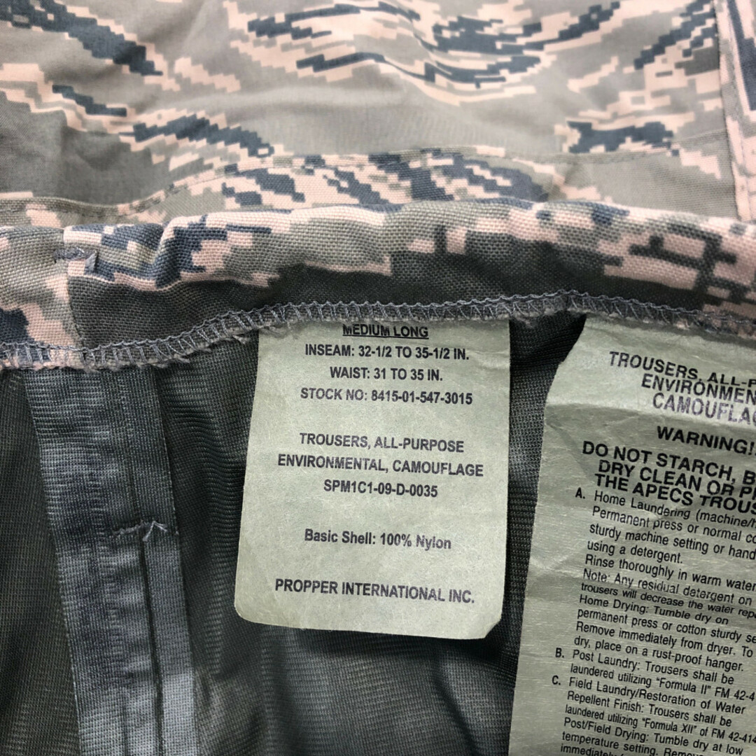 2000年代～ 米軍実物 U.S.AIRFORCE APECS GORE-TEX ゴアテックス パンツ ミリタリー ABUカモ (メンズ M-L) 中古 古着 P7394 メンズのパンツ(その他)の商品写真