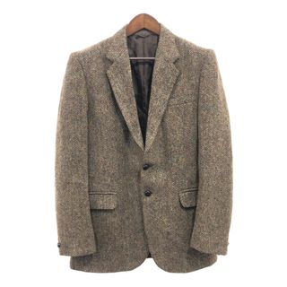 90年代 USA製 Harris Tweed ハリスツイード ウール テーラードジャケット アウター ブラウン (メンズ L) 中古 古着 P7520(テーラードジャケット)