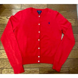 ポロラルフローレン(POLO RALPH LAUREN)の【美品】Ralph Lauren ラルフローレン　ウール100%カーディガン　赤(カーディガン)