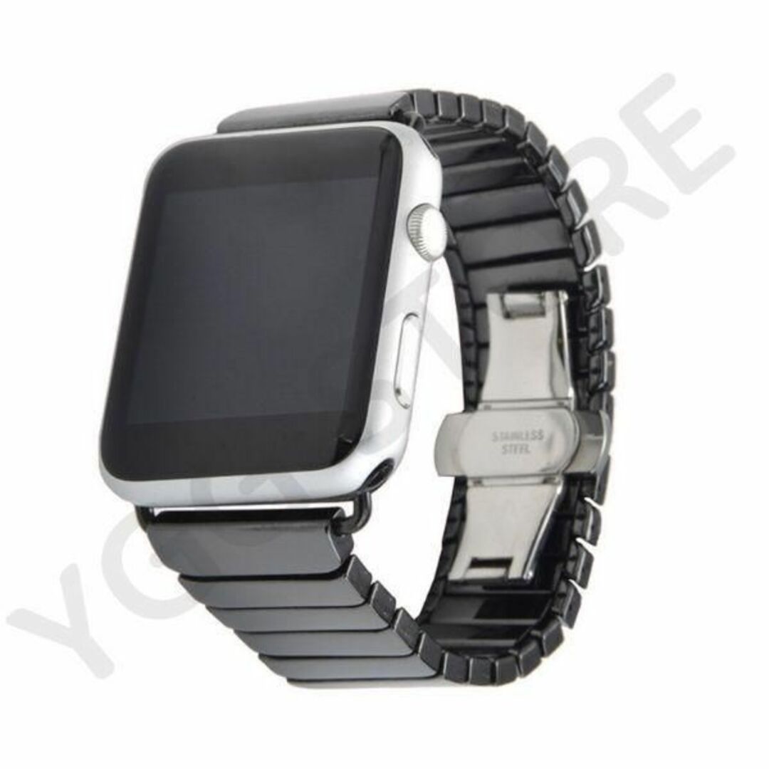 Apple Watch セラミック リンク バンド 黒 44 45 49 対応 メンズの時計(金属ベルト)の商品写真
