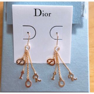 クリスチャンディオール(Christian Dior)のDior gold シンプル ロゴ 可愛い 揺れる ピアス フックタイプ(ピアス)