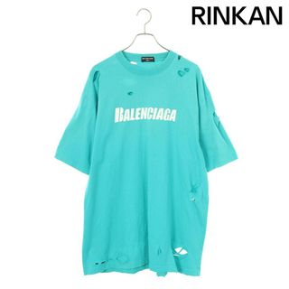 バレンシアガ(Balenciaga)のバレンシアガ  21SS  651795 TKVB8 デストロイ加工ロゴプリントTシャツ メンズ XS(Tシャツ/カットソー(半袖/袖なし))