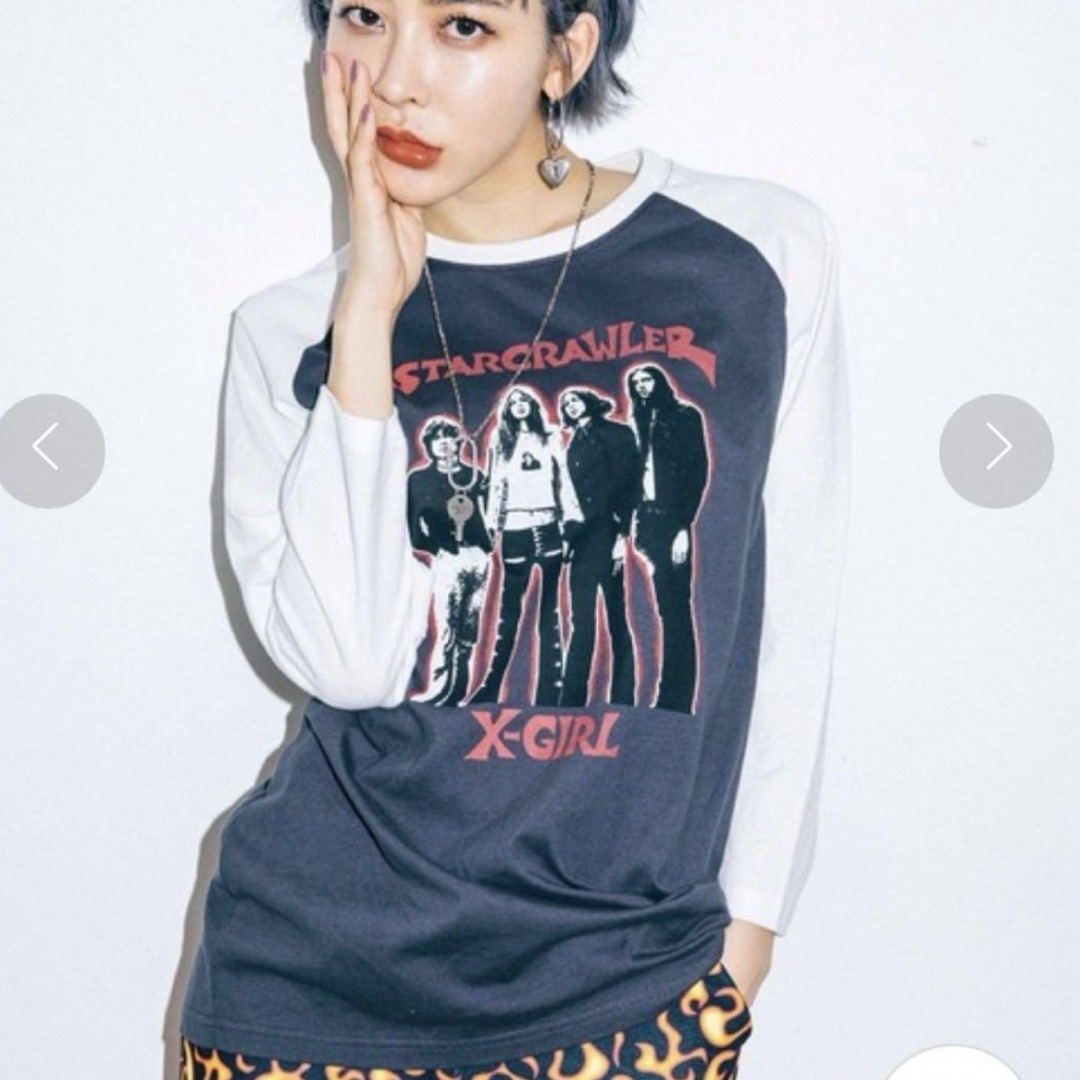 X-girl(エックスガール)のX-girl Starcrawler ラグラン TEE Tシャツ ロンT レディースのトップス(Tシャツ(長袖/七分))の商品写真