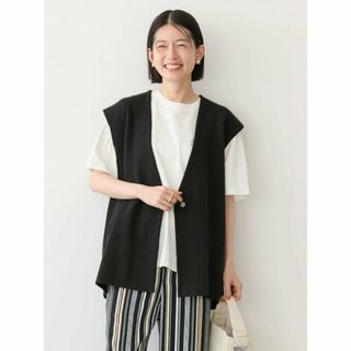 アメリカンホリック(AMERICAN HOLIC)の【ブラック】Vネックニットジレ/羽織り/レイヤード/ベスト/きれいめ/春/24SS(ベスト/ジレ)