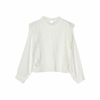 グリーンパークス(green parks)の【オフホワイト】Petit Fleur イロイロレースブラウス 24SS/長袖/レディース(シャツ/ブラウス(長袖/七分))