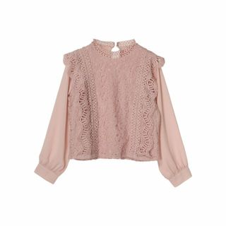 グリーンパークス(green parks)の【ピンク】Petit Fleur イロイロレースブラウス 24SS/長袖/レディース(シャツ/ブラウス(長袖/七分))