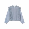 【ブルー】Petit Fleur イロイロレースブラウス 24SS/長袖/レディ