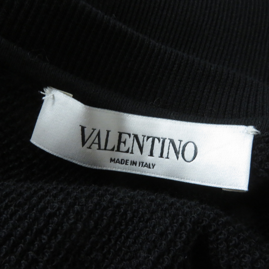 VALENTINO(ヴァレンティノ)の美品 VALENTINO ヴァレンティノ TB0MF05V5H5 フリルデザイン バックリボン付 七分丈 スウェットシャツ/プルオーバー ブラック S イタリア製 正規品 レディース レディースのトップス(トレーナー/スウェット)の商品写真