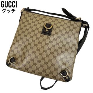 Gucci - 専用 グッチ ショルダーバッグ GGキャンバス×レザー ブラック