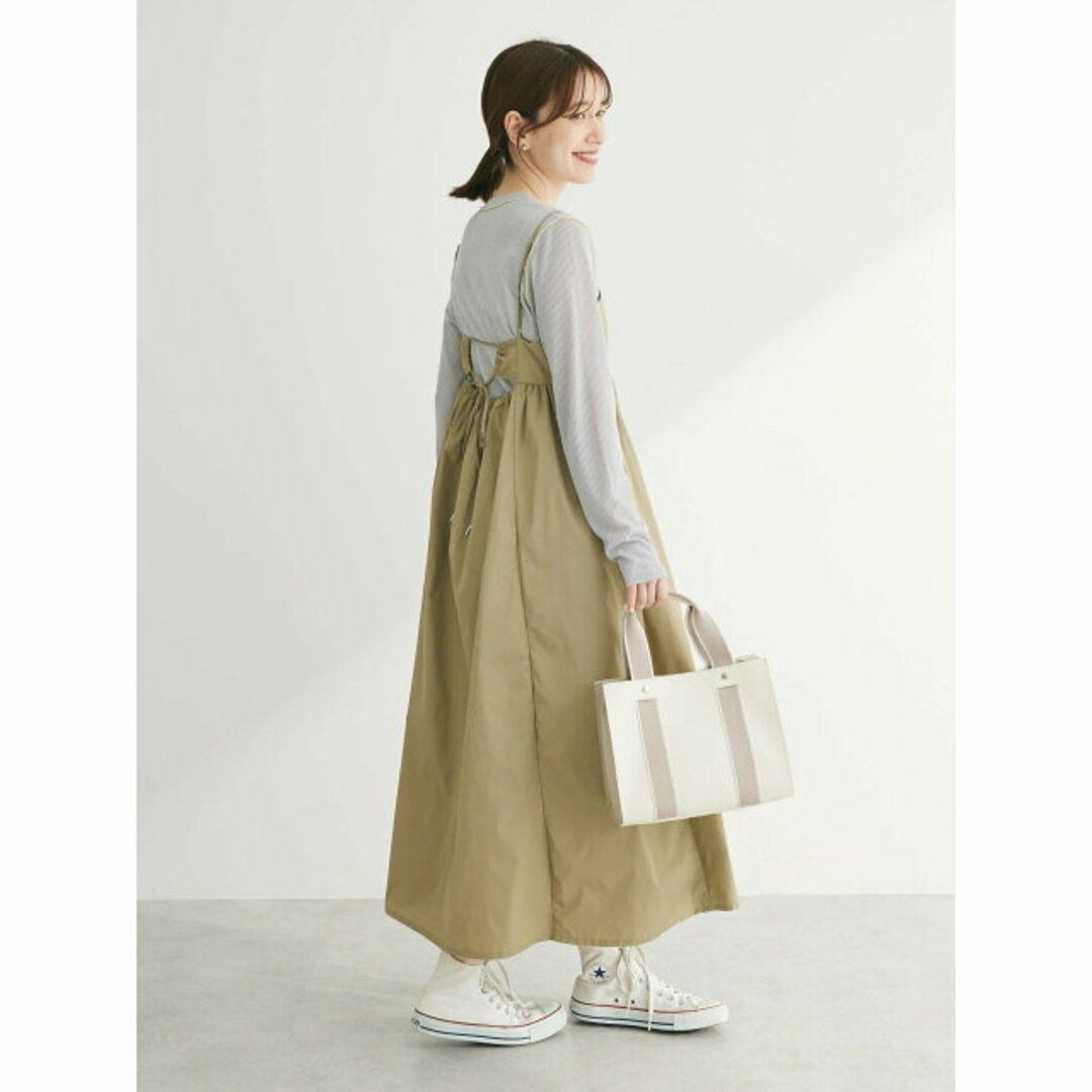 green parks(グリーンパークス)の【ベージュ】【F】ナイロンキャミワンピース 24SS/ロング丈/レディース レディースのワンピース(ロングワンピース/マキシワンピース)の商品写真