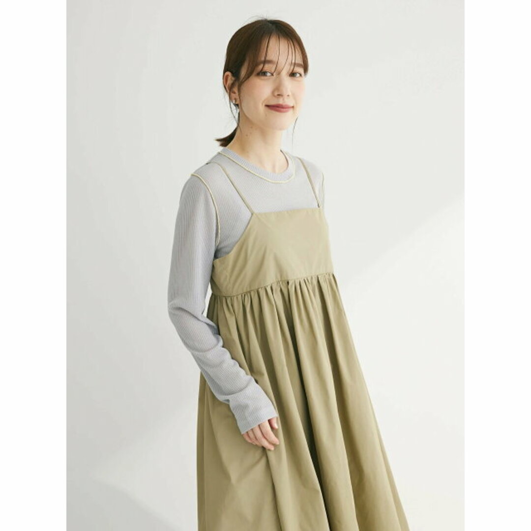 green parks(グリーンパークス)の【ベージュ】【F】ナイロンキャミワンピース 24SS/ロング丈/レディース レディースのワンピース(ロングワンピース/マキシワンピース)の商品写真