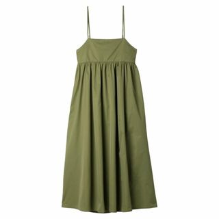 グリーンパークス(green parks)の【カーキ】ナイロンキャミワンピース 24SS/ロング丈/レディース(ロングワンピース/マキシワンピース)