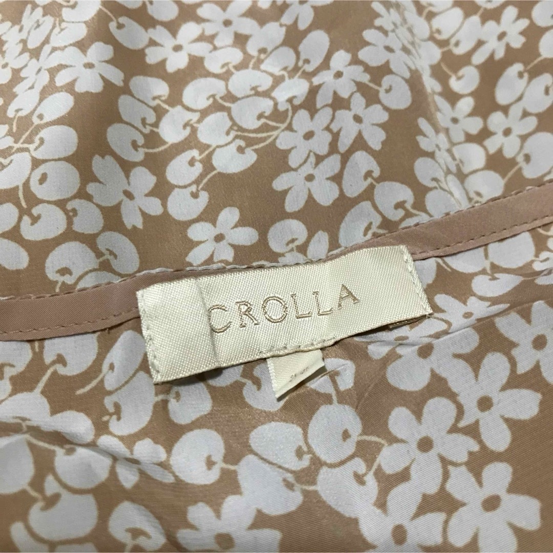 CROLLA(クローラ)のCROLLA【美品】チェリー×フラワー 総柄 ドッキング ひざ丈 ワンピース レディースのワンピース(ひざ丈ワンピース)の商品写真