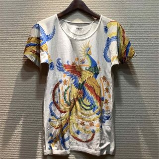 エルメス(Hermes)のエルメス HERMES 孔雀柄 Tシャツ 半袖 グレー 【36】レディース(Tシャツ(半袖/袖なし))