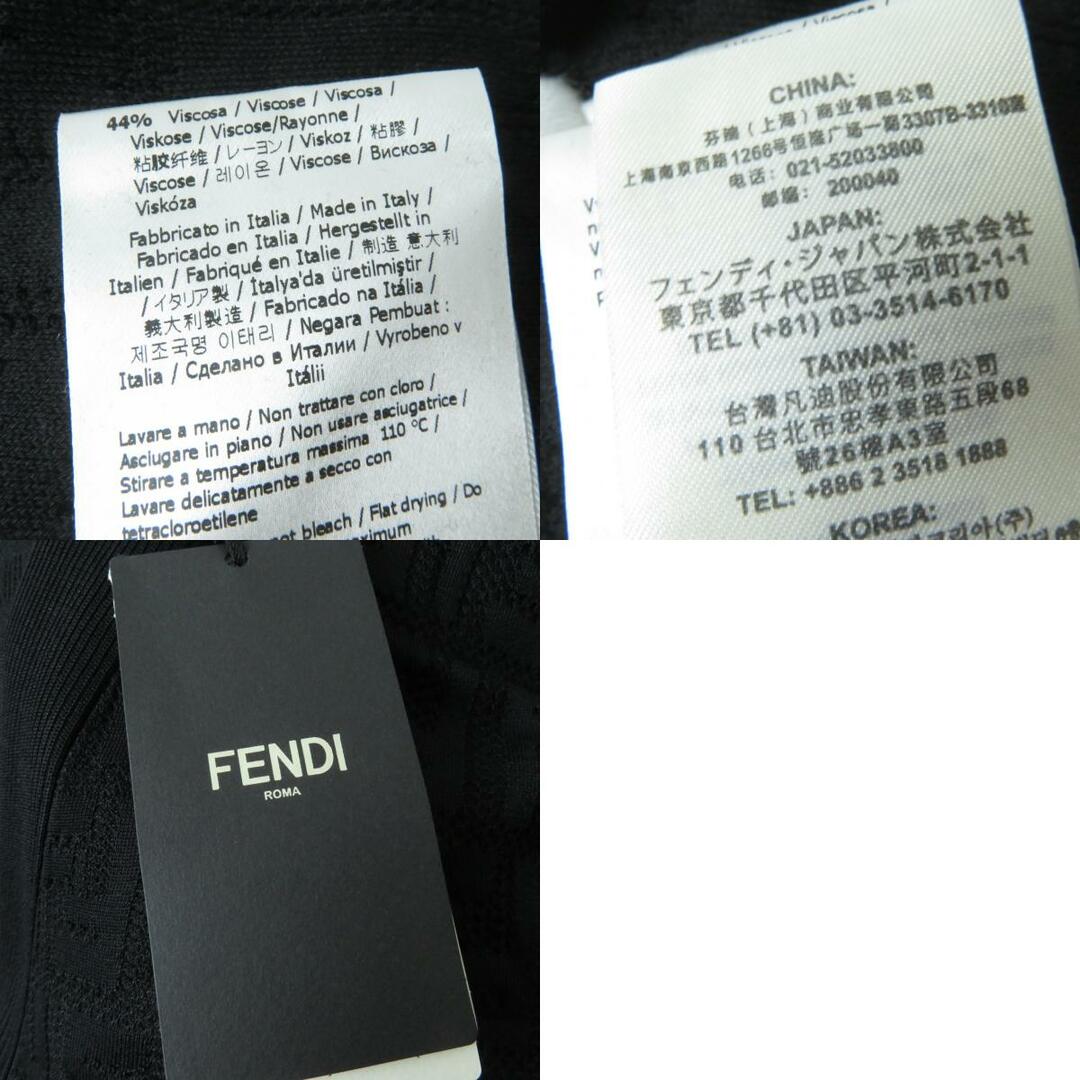 FENDI(フェンディ)の未使用品 FENDI フェンディ 2019年製 ズッカ柄 ロゴボタン付 Vネック 長袖 カーディガン ブラック 40 イタリア製 正規品 レディース レディースのトップス(カーディガン)の商品写真