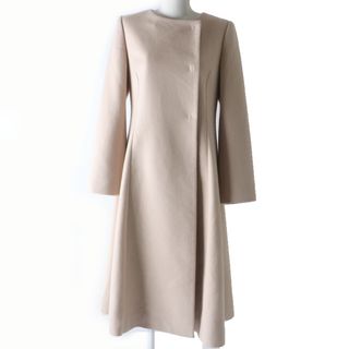 FOXEY BOUTIQUE - 極美品 FOXEY BOUTIQUE フォクシー ブティック 21AW 42243 カシミヤ100％ シャーロットコート ノーカラー コート ピンクベージュ 38 日本製 正規品 レディース