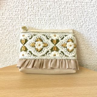 インド刺繍リボンのミニポーチ(ポーチ)