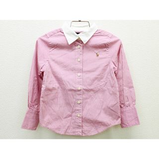 ラルフローレン(Ralph Lauren)の△ラルフローレン/Ralph Lauren△110cm(4T) 長袖シャツ ピンク ストライプ【中古】子供服 キッズ kids 女の子 春秋 409032 tops(シャツ/カットソー)