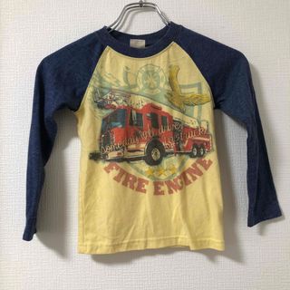 キッズ ラグランTシャツ 消防車 サイズ120(Tシャツ/カットソー)