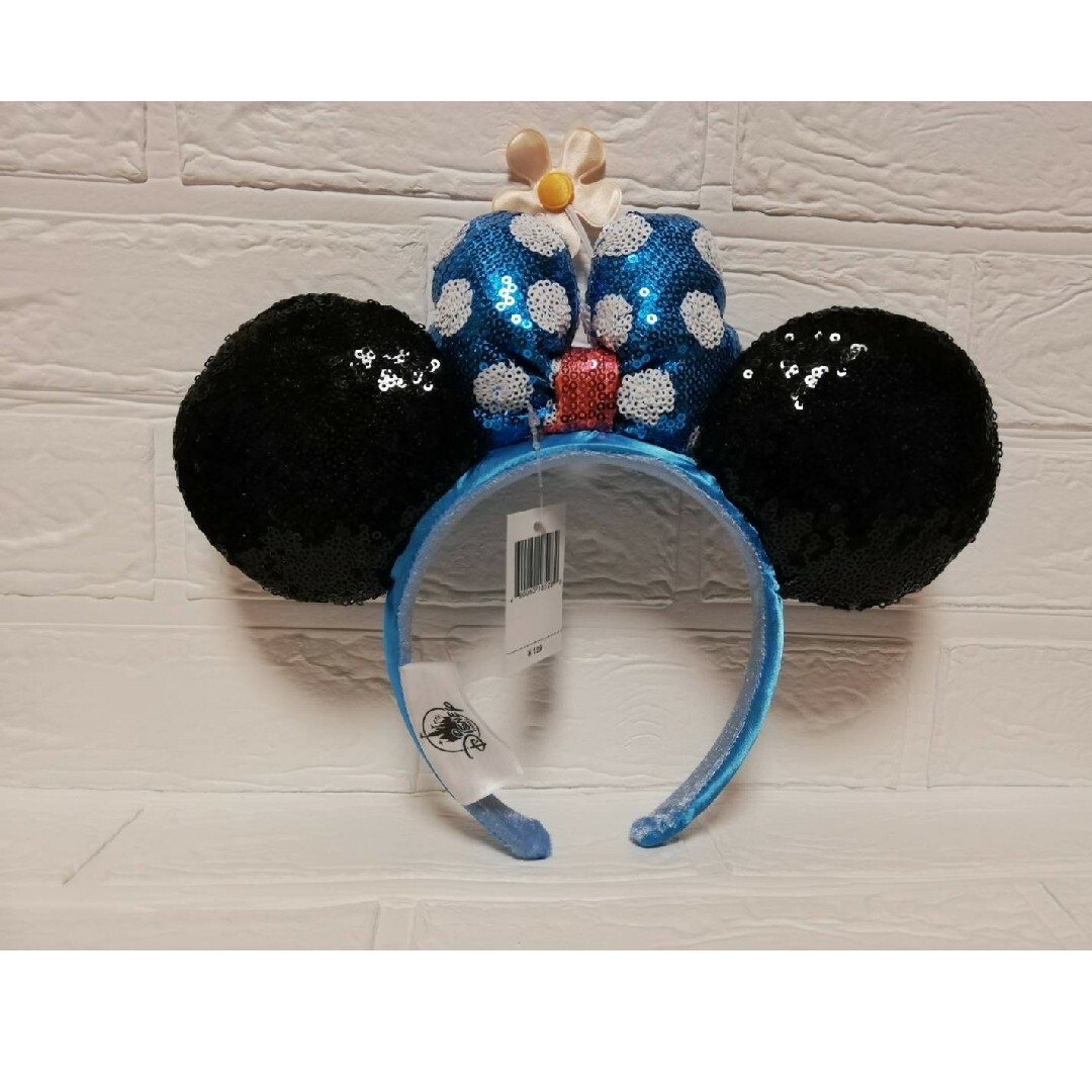 Disney(ディズニー)のmg ディズニー　カチューシャ　水色 クラシック水玉　ミニー　イースター レディースのヘアアクセサリー(カチューシャ)の商品写真