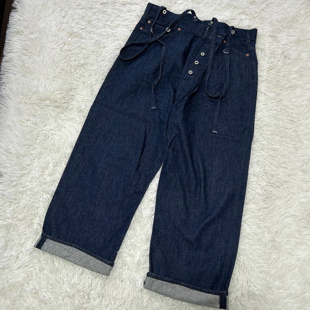 JOHNBULL(ジョンブル)の【美品】ジョンブル サスペンダータイパンツ インディゴ シンプル ✓3884 レディースのパンツ(デニム/ジーンズ)の商品写真