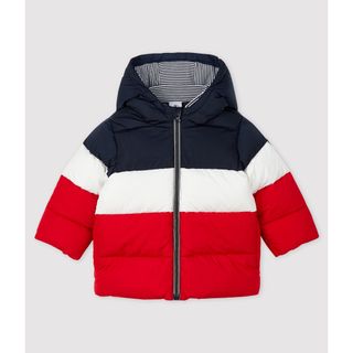 プチバトー(PETIT BATEAU)のプチバトー　Petit Bateau ダウン　ジャケット　中綿入り　トリコロール(ジャケット/コート)