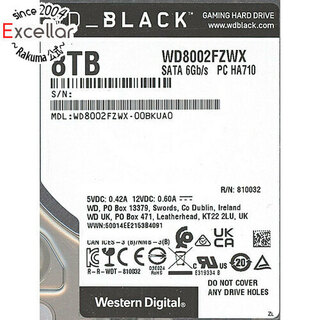 ウェスタンデジタル(Western Digital)のWestern Digital製HDD　WD8002FZWX　8TB SATA600 7200(PC周辺機器)