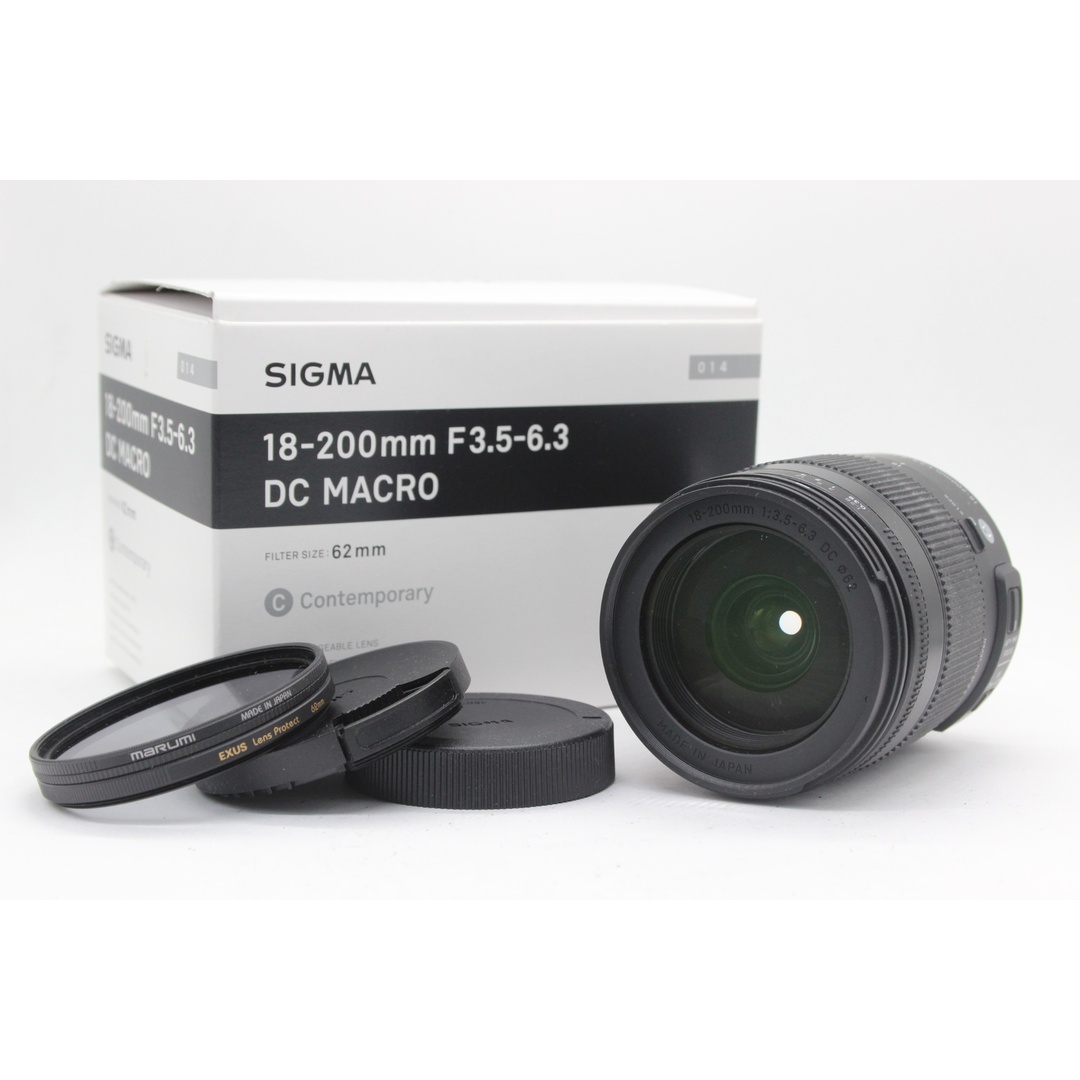 【美品 返品保証】 【元箱付き】シグマ Sigma 18-200mm F3.5-6.3 DC 前後キャップ付き レンズ  s7675 スマホ/家電/カメラのカメラ(レンズ(ズーム))の商品写真