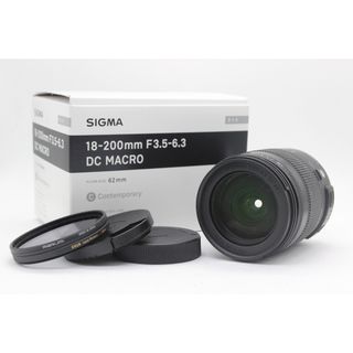 【美品 返品保証】 【元箱付き】シグマ Sigma 18-200mm F3.5-6.3 DC 前後キャップ付き レンズ  s7675(レンズ(ズーム))