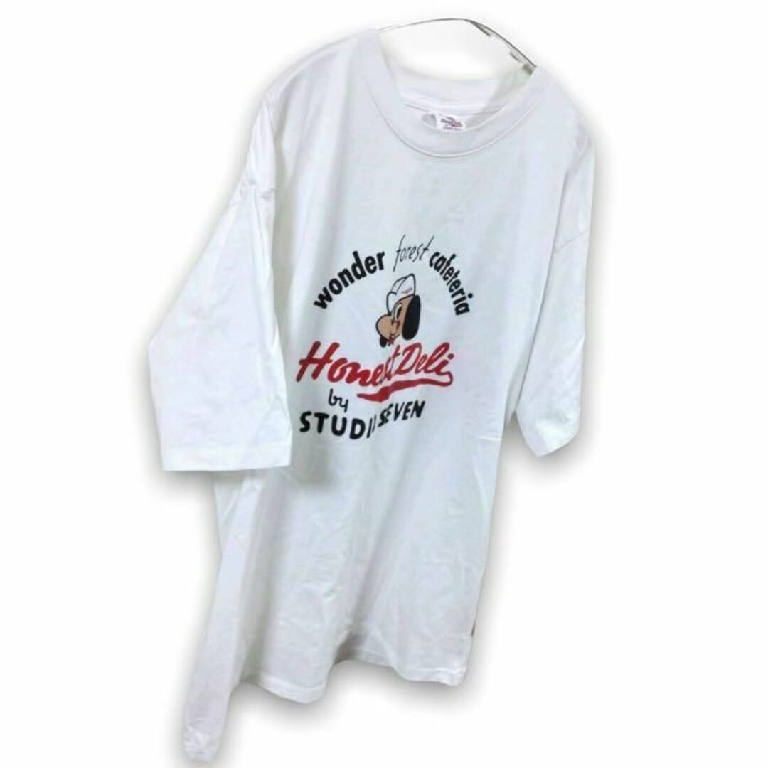 GU(ジーユー)のGU スタジオセブン コラボ オーバーサイズ Tシャツ ホワイト L 004t レディースのトップス(Tシャツ(半袖/袖なし))の商品写真