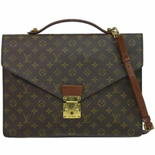 ルイヴィトン(LOUIS VUITTON)の本物 ルイヴィトン LOUIS VUITTON LV ポルトドキュマン バンドリエール 2WAY ビジネスバッグ ショルダーバッグ ブラウン M53338 ビトン バッグ 中古(ビジネスバッグ)