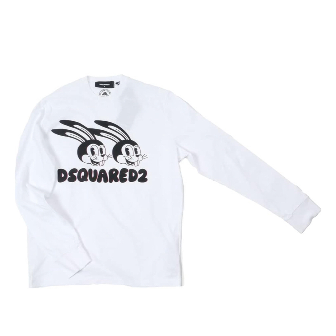 DSQUARED2(ディースクエアード)の【DSQUARED2】 ロンT ラビットプリント ホワイト  メンズのトップス(Tシャツ/カットソー(七分/長袖))の商品写真