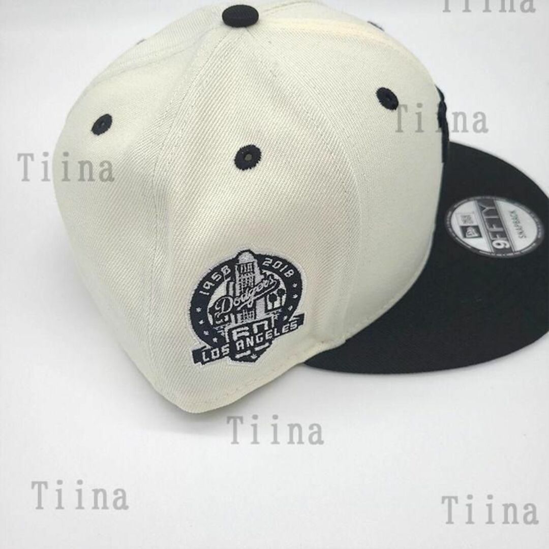 NEW ERA(ニューエラー)の逆ロゴ 白 黒 9FIFTY ジャース ニューエラ キャップ クリーム 限定 メンズの帽子(キャップ)の商品写真