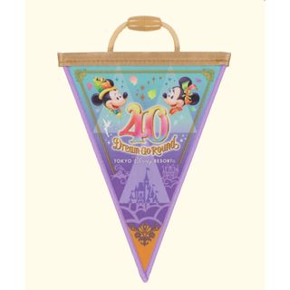 ディズニー(Disney)のディズニーランド 40周年 グッズ ガーランド 紫 オレンジ(キャラクターグッズ)