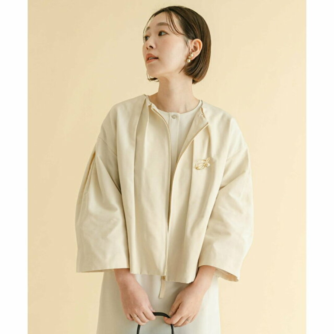 URBAN RESEARCH ROSSO(アーバンリサーチロッソ)の【OFF WHITE】F by ROSSO グログランベルスリーブショートジャケット レディースのジャケット/アウター(ノーカラージャケット)の商品写真