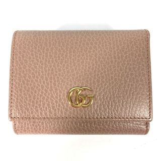 グッチ(Gucci)のグッチ GUCCI GGマーモント 474746 コンパクトウォレット 3つ折り財布 レザー ベージュ 美品(その他)