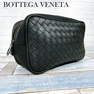 ボッテガヴェネタ(Bottega Veneta)のボッテガヴェネタ イントレチャート ナイロン ポーチ セカンドバッグ ブラック(セカンドバッグ/クラッチバッグ)
